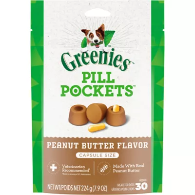 Product Greenies Pill Pockets Natural Adult Dog Treats Capsule Size Peanut Butter Flavour