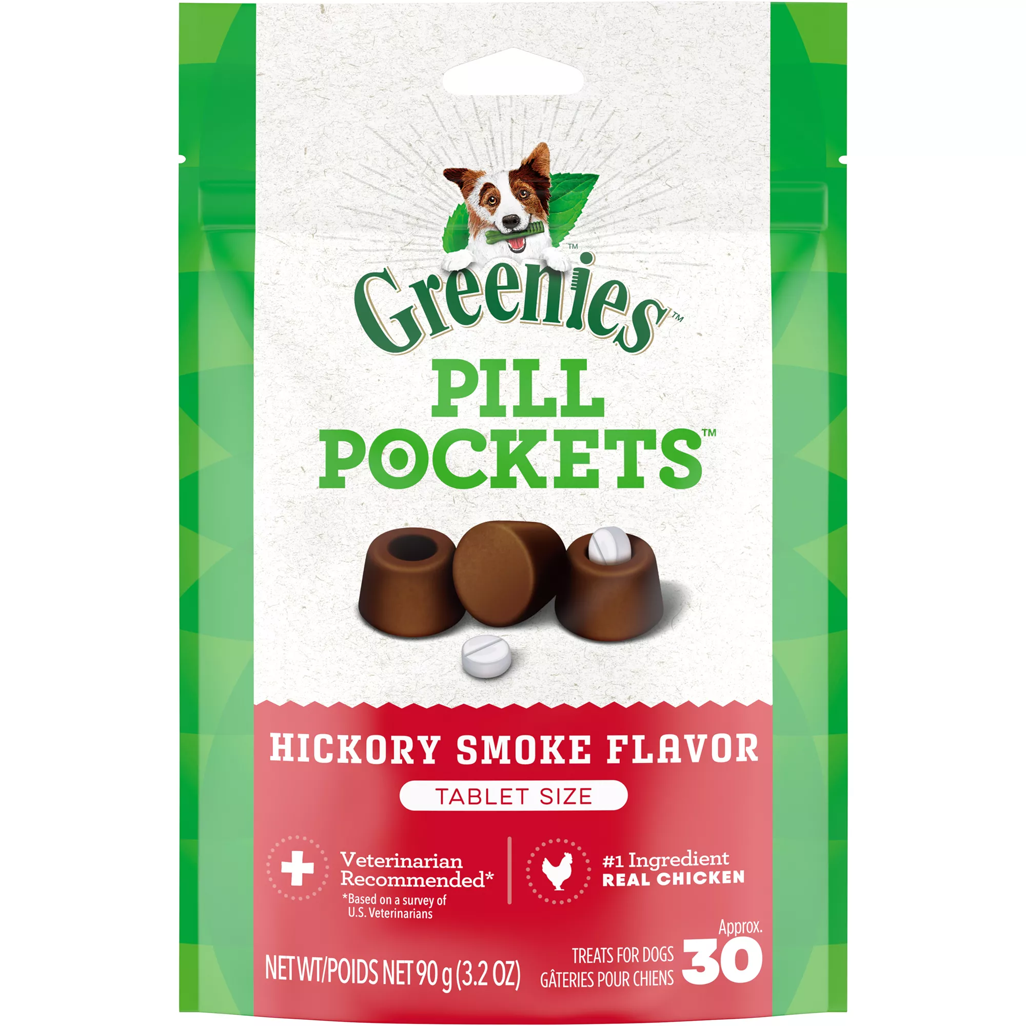 Greenies Pill Pockets Natural Adult Dog Treats Tablet Size Hickory Smoke Flavour