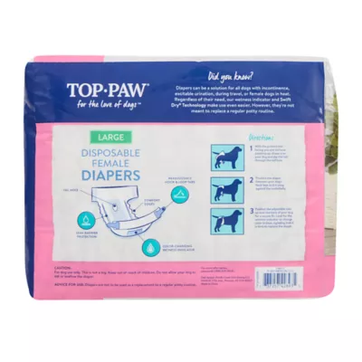 Product Top Paw® Disposable Dog Diapers - 12 Pack
