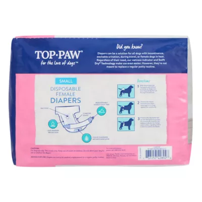 Product Top Paw® Disposable Dog Diapers - 12 Pack