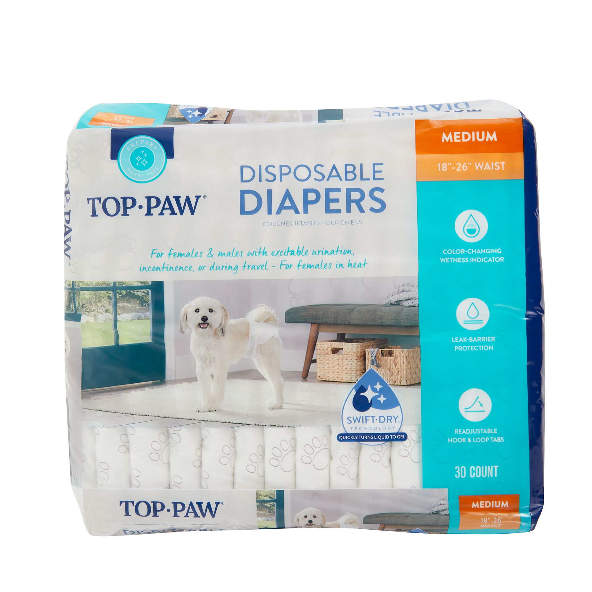 Top Paw® Disposable Dog Diapers - 30 