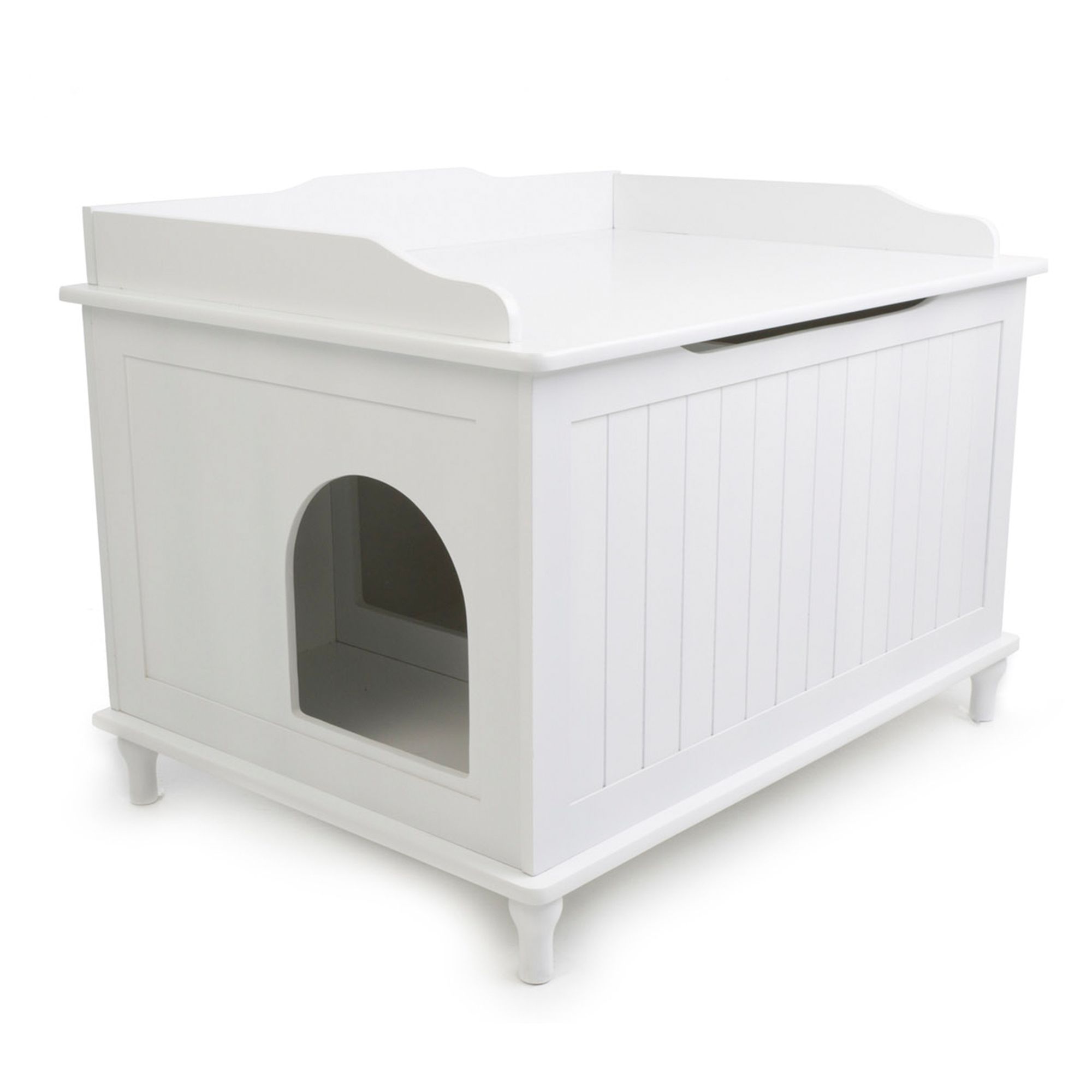 white litter box cabinet