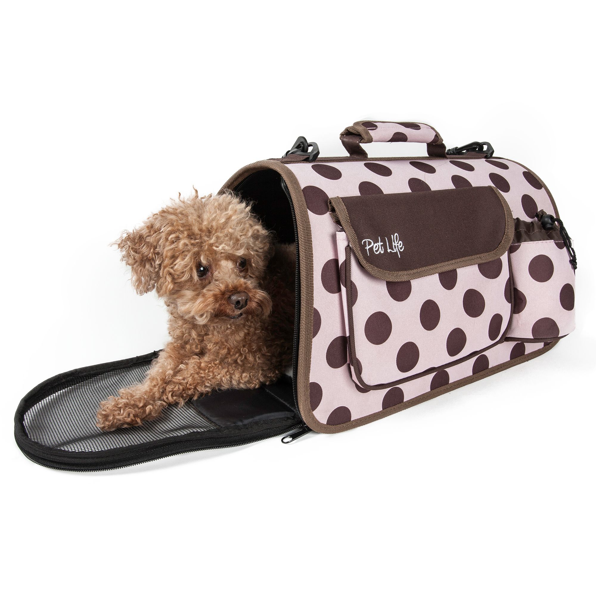 Pet Life Airline Approved Folding Zippered Casual Pet Carrier Large