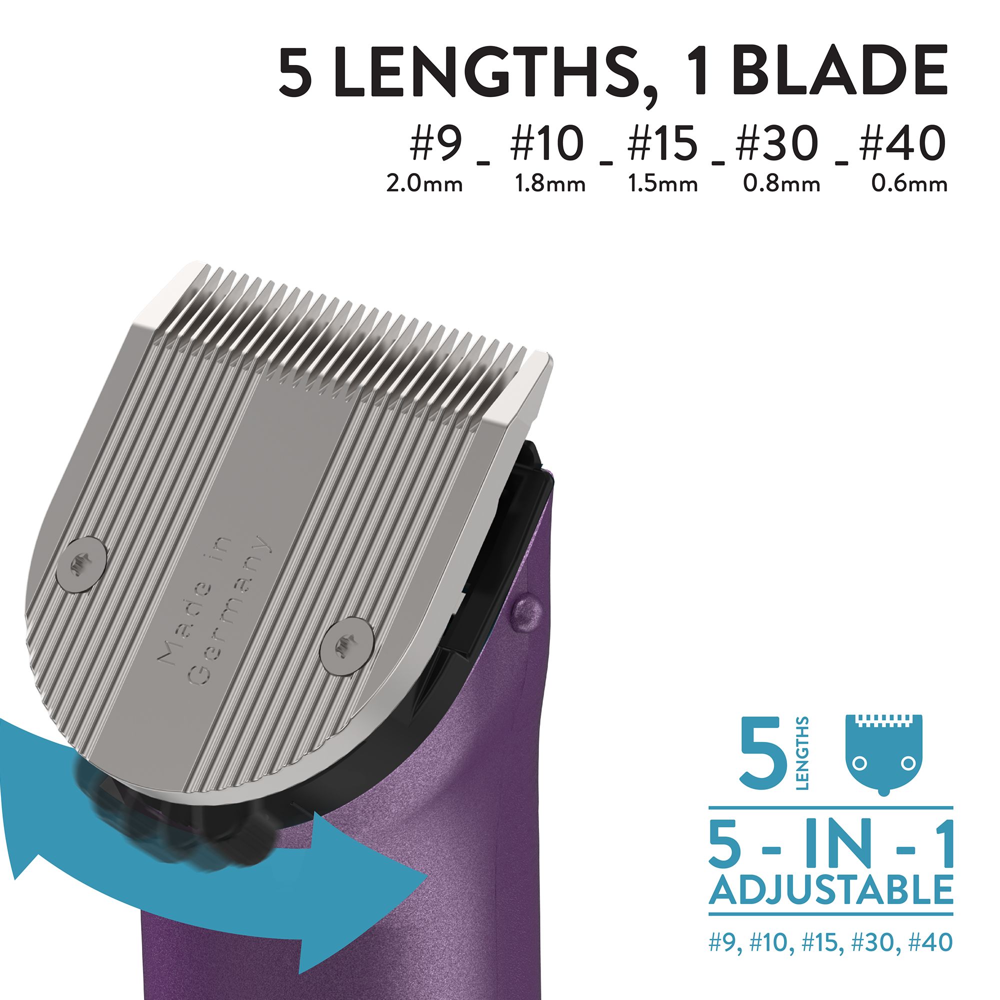 wahl 5 in 1 blade length