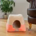 Armarkat Orange & Beige Soft Velvet Enclosed Cat Bed image thumbnail 4
