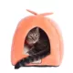 Product Armarkat Little House Orange Luxe Velvet Covered Cat Bed