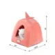 Product Armarkat Little House Orange Luxe Velvet Covered Cat Bed