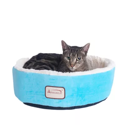 Armarkat Sky Blue Ivory Luxe Velvet Cuddler Pet Bed