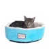 Armarkat Sky Blue & Ivory Luxe Velvet Cuddler Pet Bed image thumbnail 2