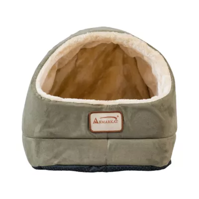 Product Armarkat Sage Green & Beige Faux Suede and Faux Fur Covered Cat Bed