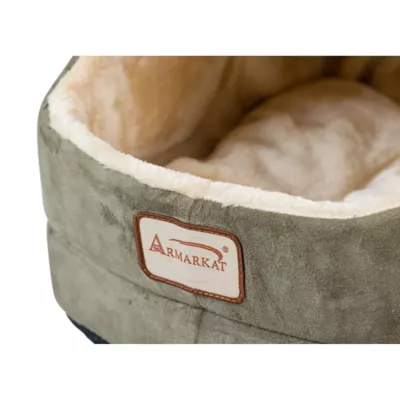 Product Armarkat Sage Green & Beige Faux Suede and Faux Fur Covered Cat Bed