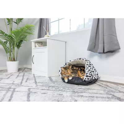 Product Armarkat Sage Green Faux Suede Paw Print Covered Cat Bed