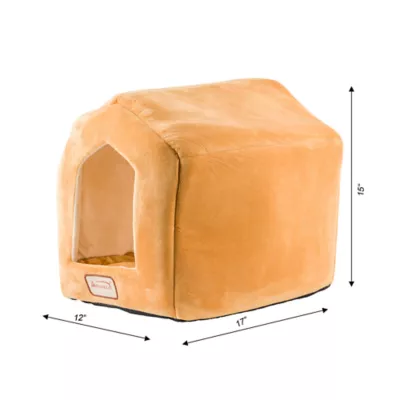 Product Armarkat Beige & Brown House Shaped Covered Cat Bed