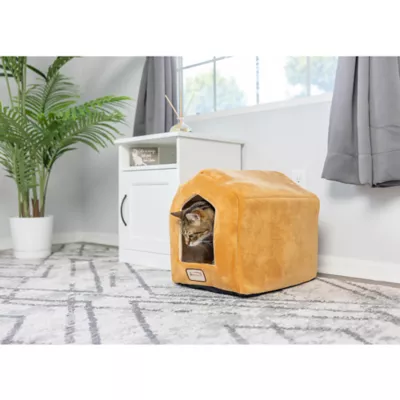 Product Armarkat Beige & Brown House Shaped Covered Cat Bed