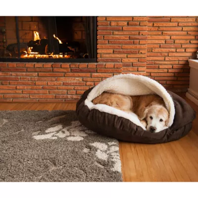 Luxury cozy cave dog bed best sale