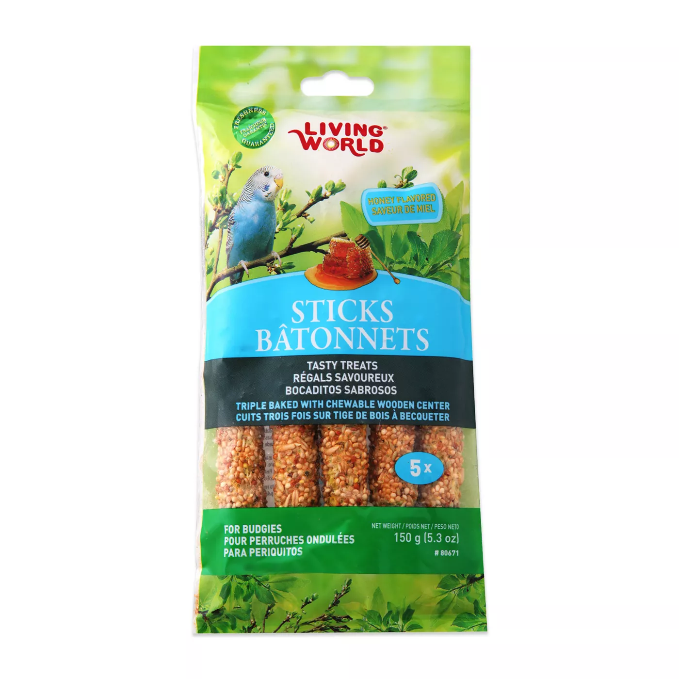 Living World Honey Sticks Parakeet Treat