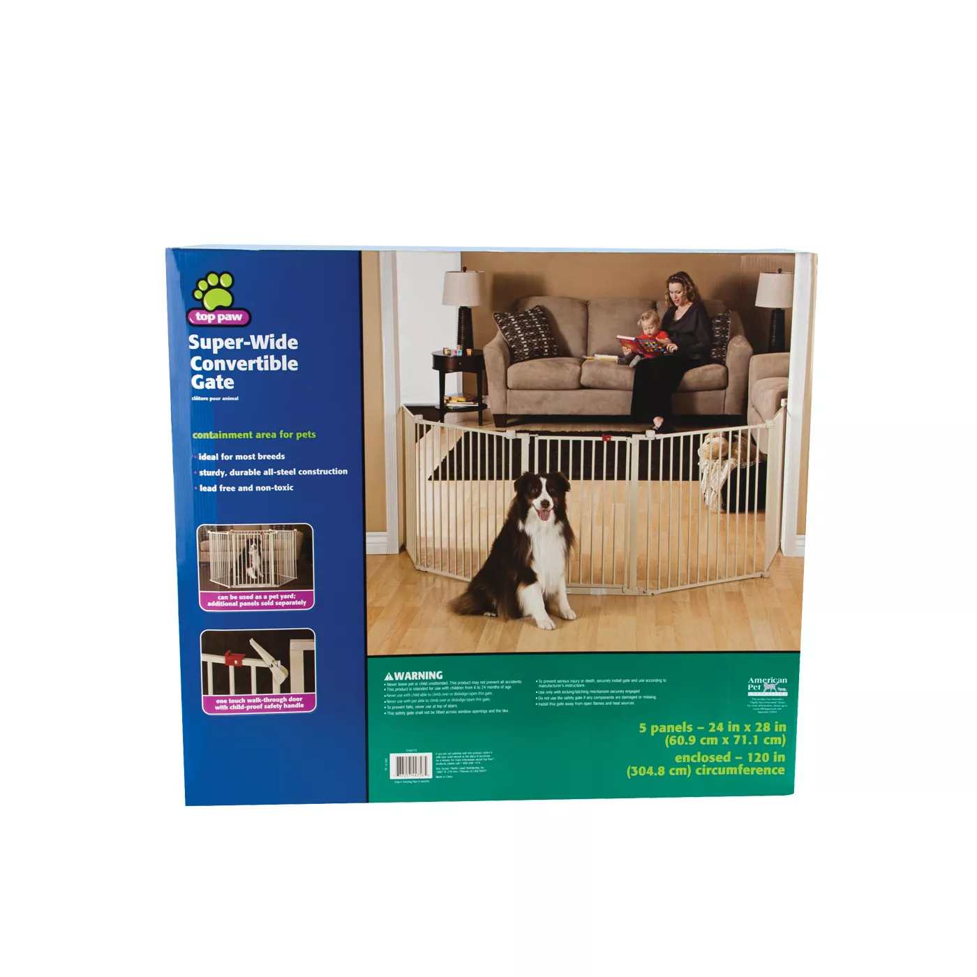 Top Paw Super Wide Convertible Pet Gate