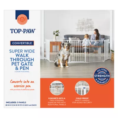 Top Paw® Super-Wide Convertible Pet Gate - Dog Gate - Image 5