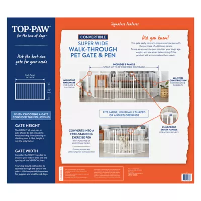 Top Paw® Super-Wide Convertible Pet Gate - Dog Gate - Image 6