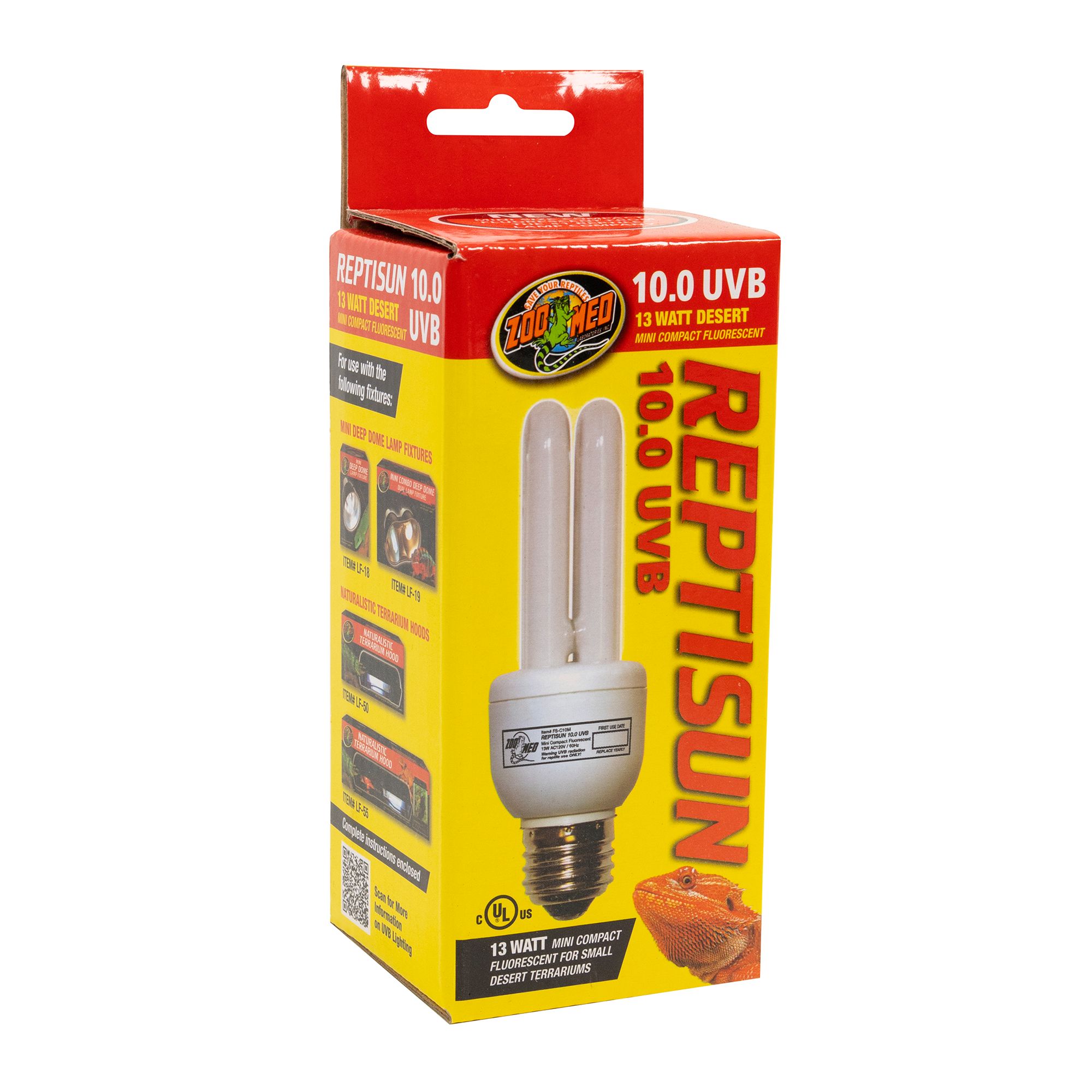 Zoo Med ReptiSun 10.0 UVB Mini Compact Fluorescent Bulb Reptile Desert UVB Terrarium - thumbnail 2