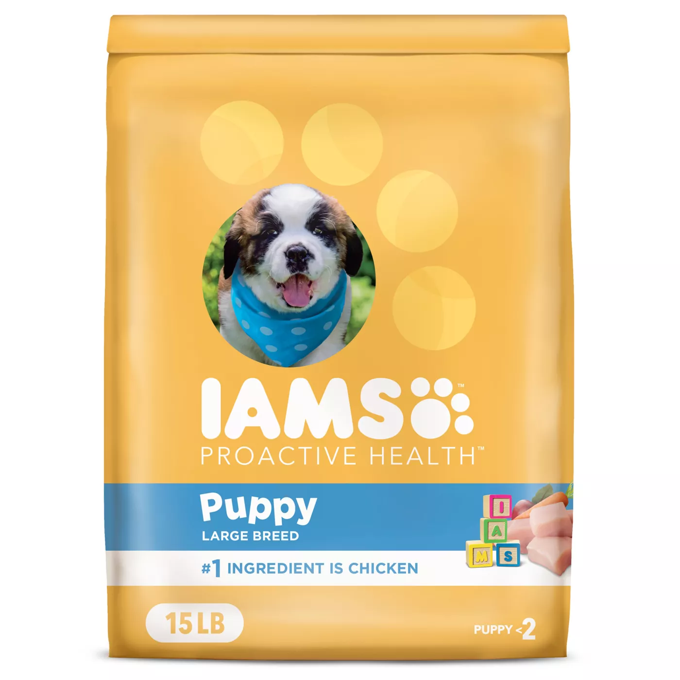 Iams Puppy Large Breed Dry Dog Food Chicken Whole Grains Recipe