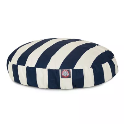 Majestic Pet Vertical Strip Round Indoor & Outdoor Dog Bed - Image 1
