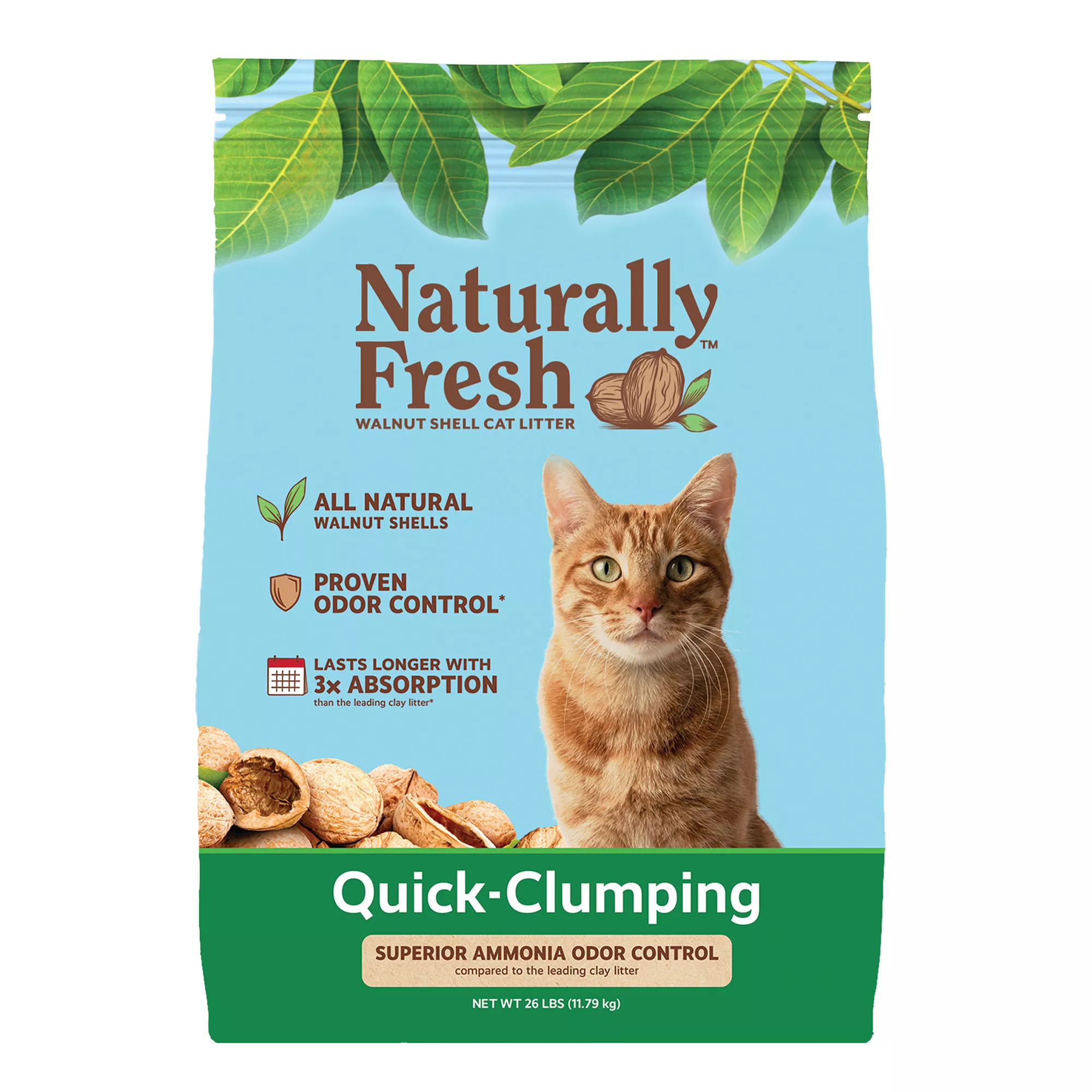 Naturally Fresh Clumping Walnut Cat Litter - Low Tracking, Natural