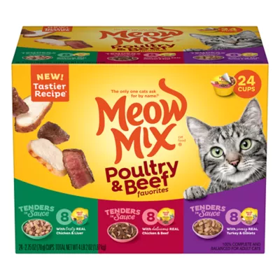 Product Meow Mix Tender Favorites Wet Cat Food All Ages - Variety Pack, 24 CT, 66 OZ