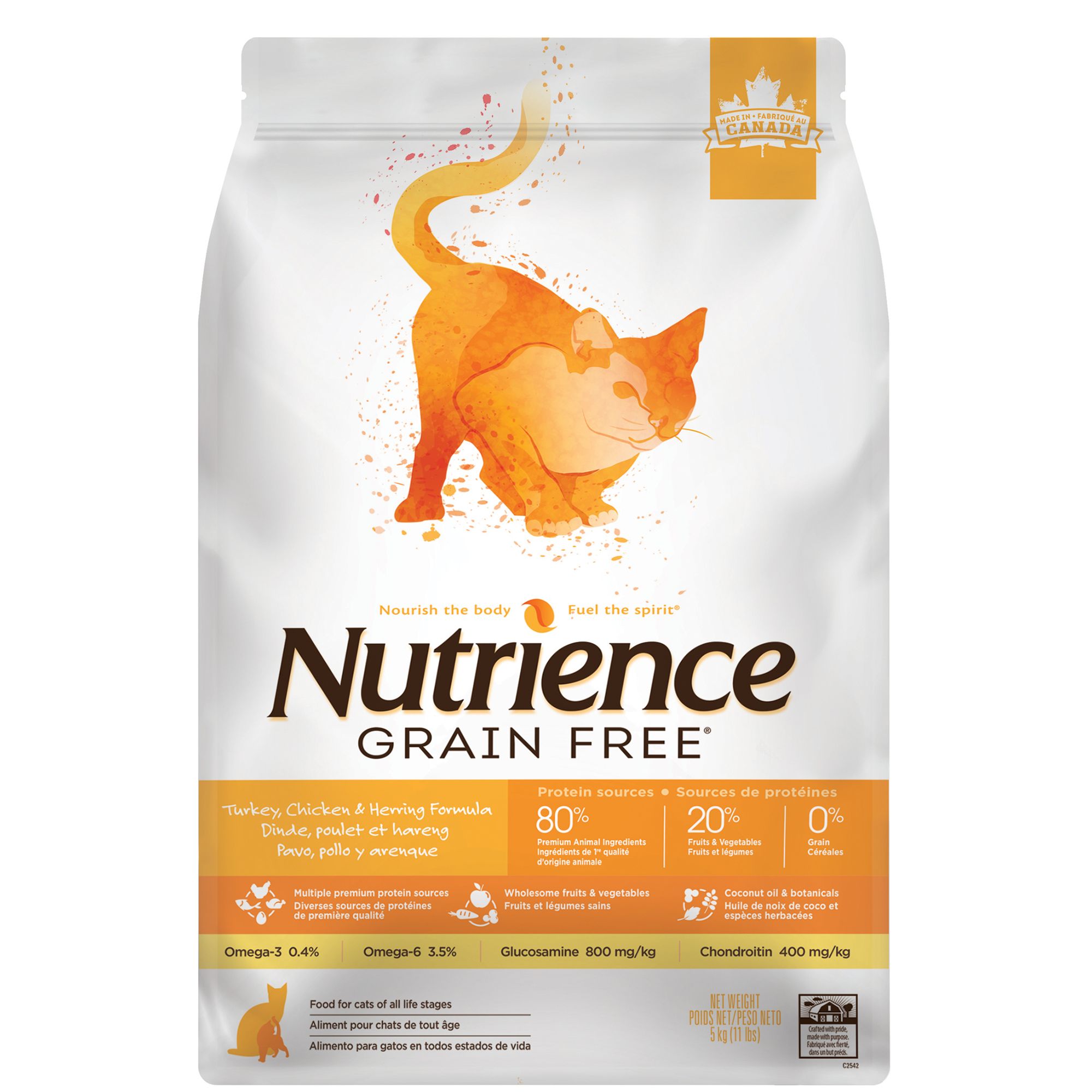 Nutrience Grain Free Cat Food Turkey Chicken Herring cat