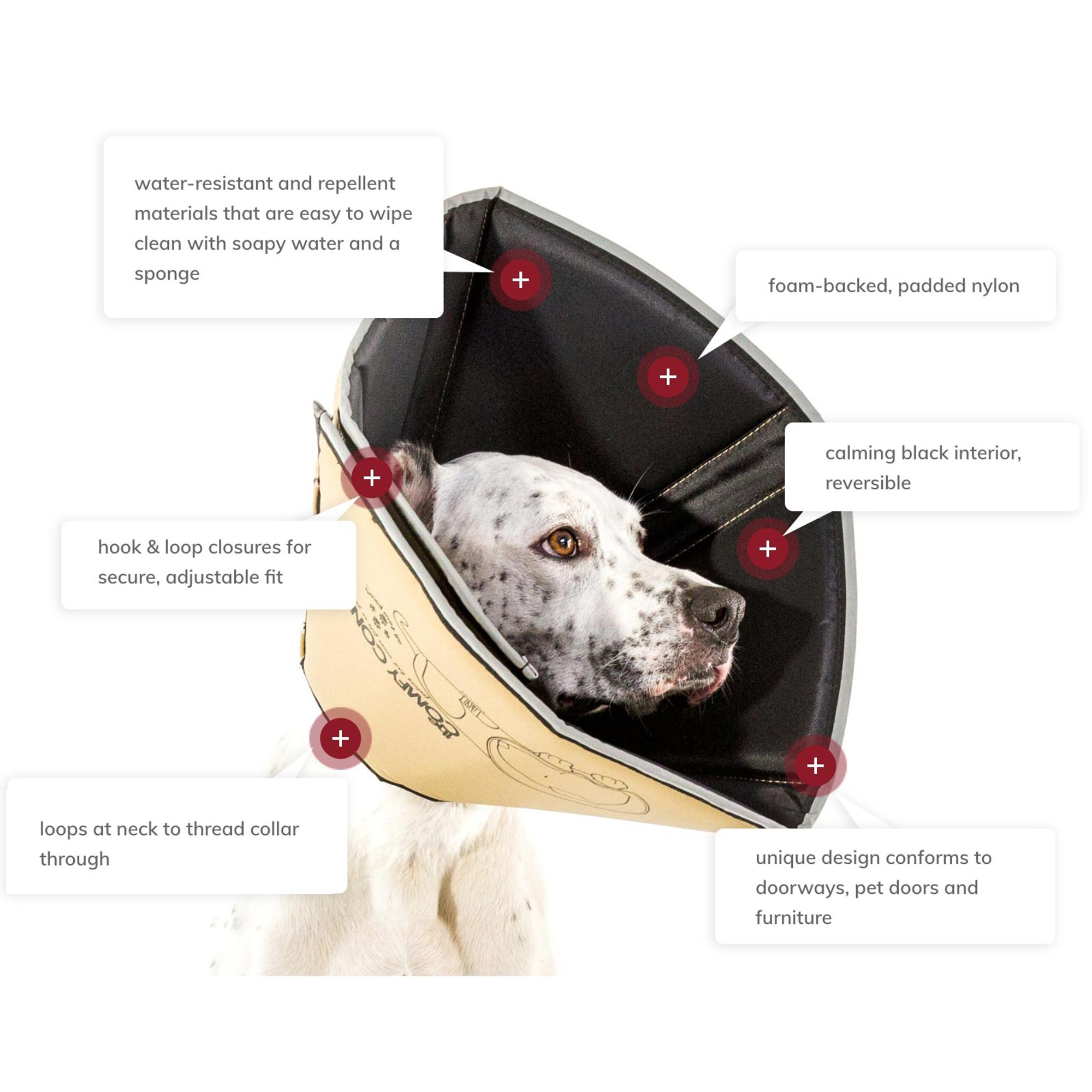 All Four Paws Black Comfy Cone Dog E Collar