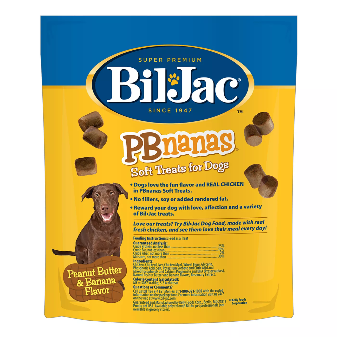 Bil Jac PBnanas Peanut Butter Banana Soft Dog Treat