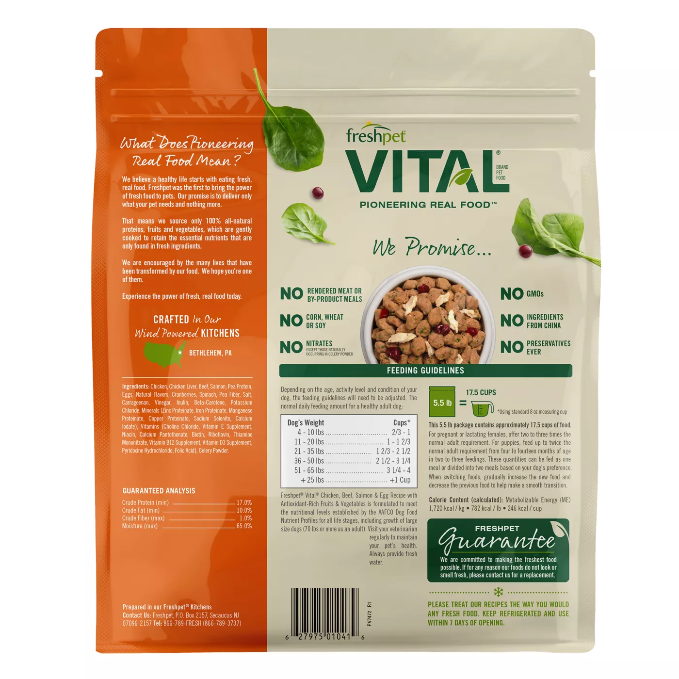 Freshpet Vital Grain Free Complete Meals Chicken Beef Salmon Egg Adult Dog Food