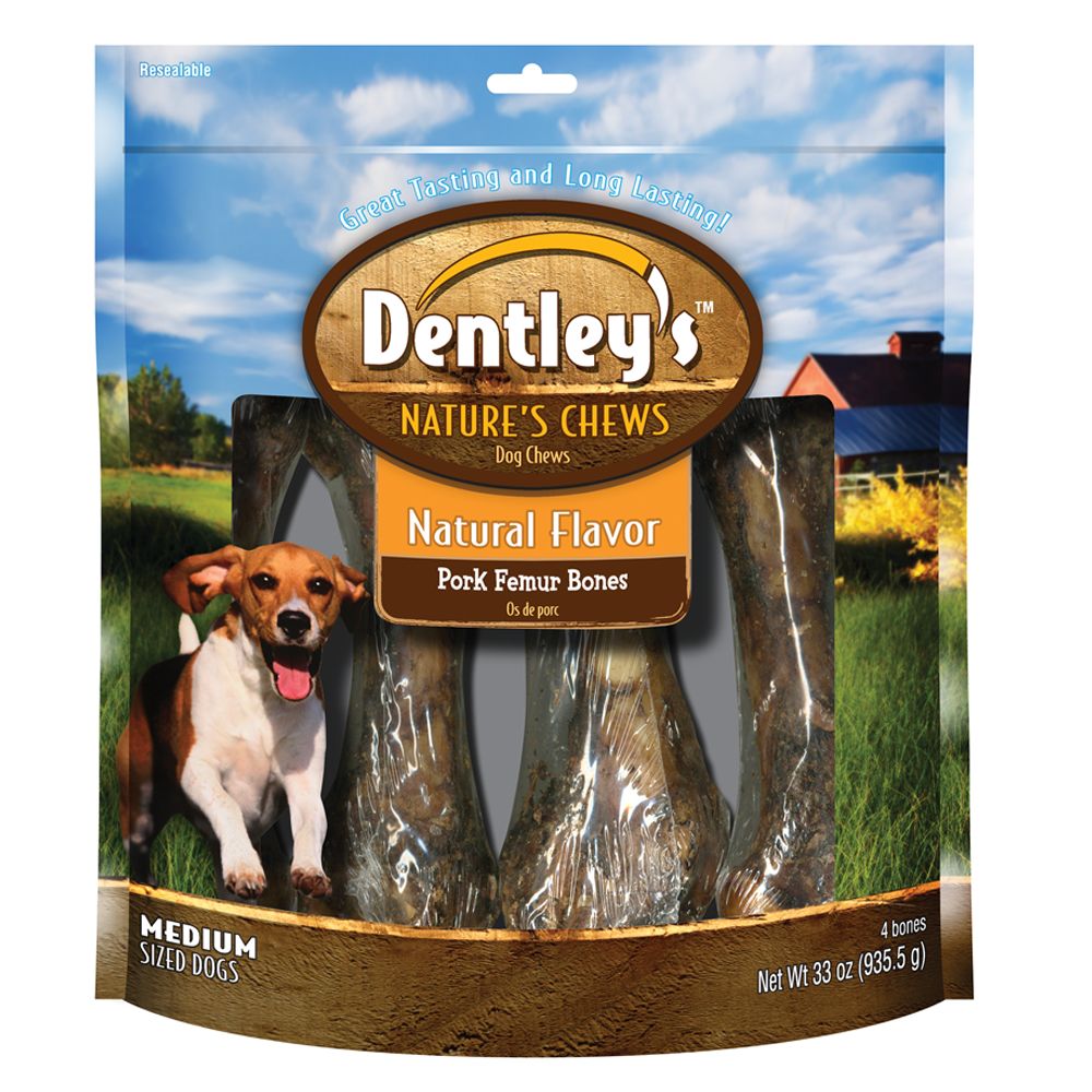 dentley's nature's chews stuffed bone dog treat