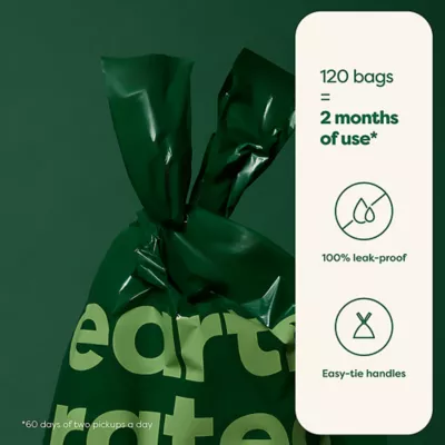 Product Earth Rated 120 Easy-Tie Leakproof Dog Poop Bags with Handles