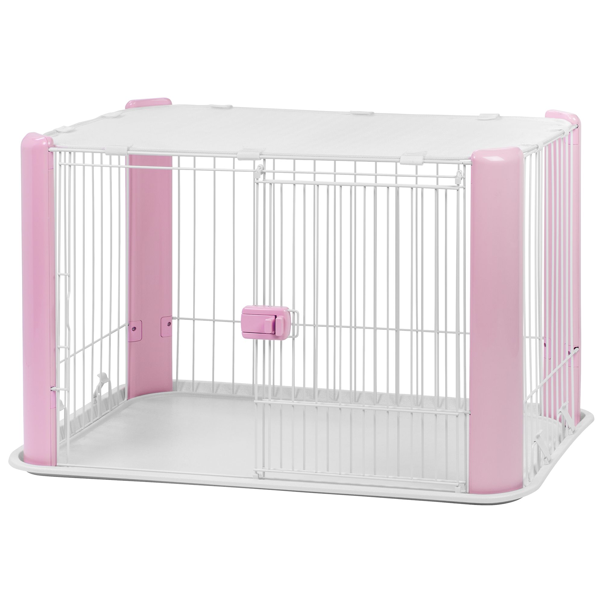 pink dog crate