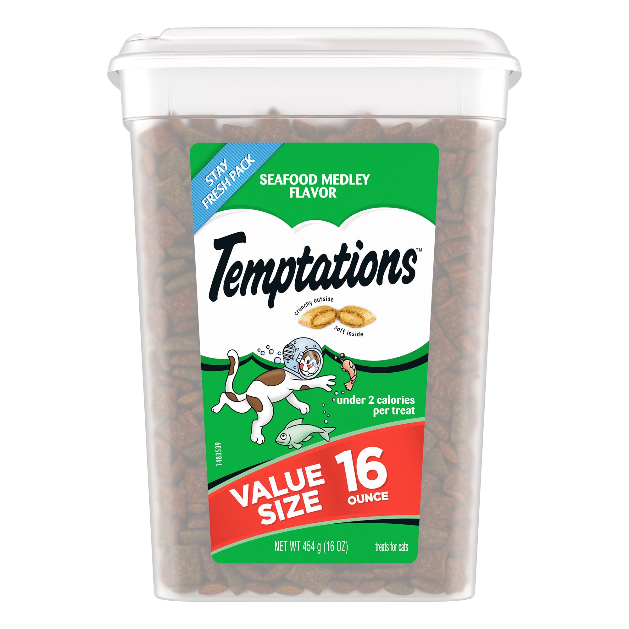 Temptations Classic Cat Treats Seafood Medley Flavor 16 oz. Tub