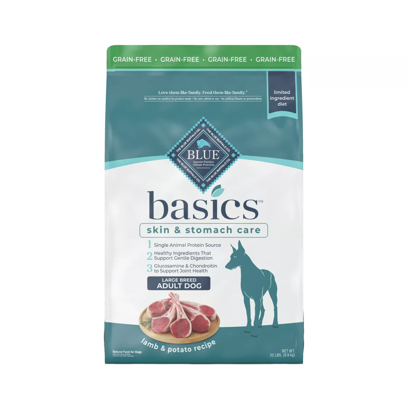 Blue Buffalo Basics Large Breed Adult Dry Dog Food Grain Free Lamb