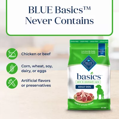 Product Blue Buffalo® Basics™ Skin & Stomach Care Adult Dog Dry Food - Grain Free, Lamb & Potato