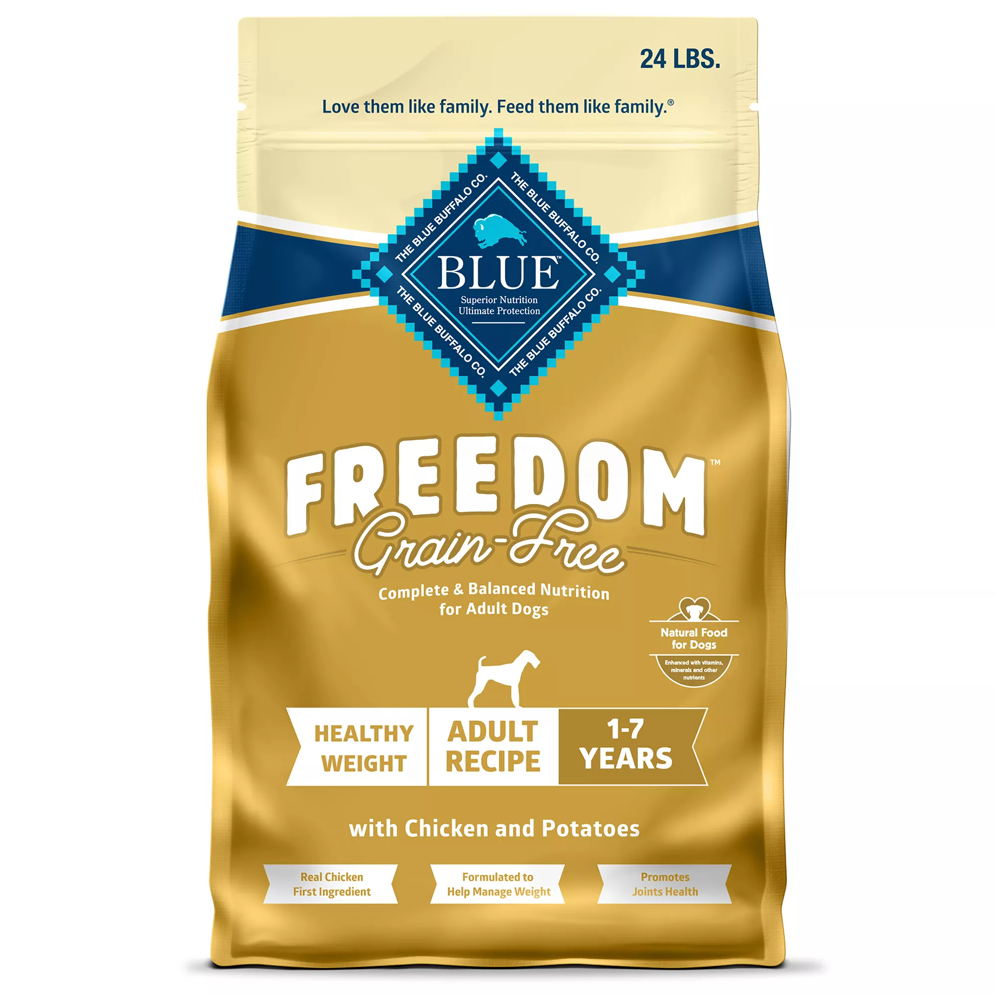 Blue Buffalo® Freedom&trade; Healthy Weight Adult Dog Dry Food - Grain Free, Chicken & Potatoes, 24