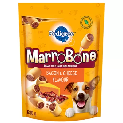 Product Pedigree Marrobone Adult Dog Treats Bacon & Cheese Flavour with Real Bone Marrow, Vitamin Enriched
