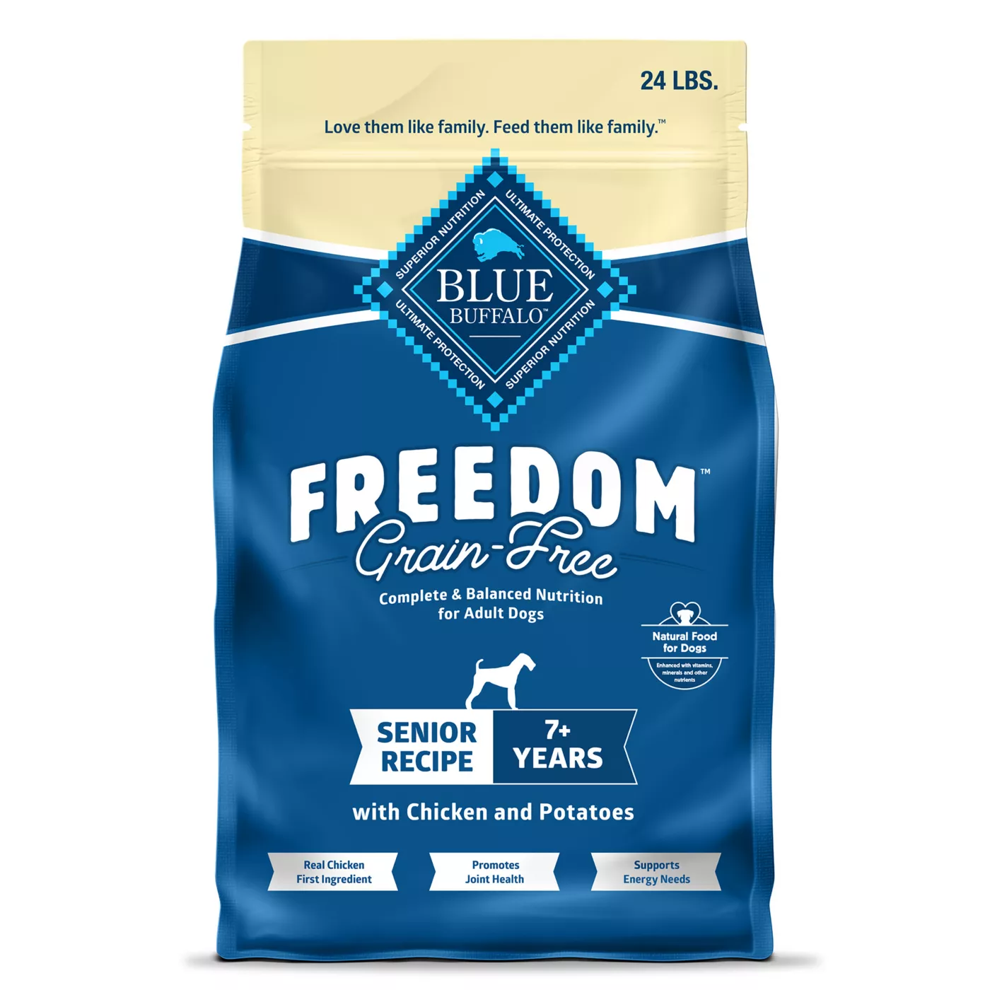 Blue Buffalo Freedom Senior Dry Dog Food Grain Free Chicken