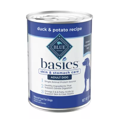 Product Blue Buffalo® Basics™ Skin & Stomach Care Adult Wet Dog Food - Duck & Potato, 12.5 oz