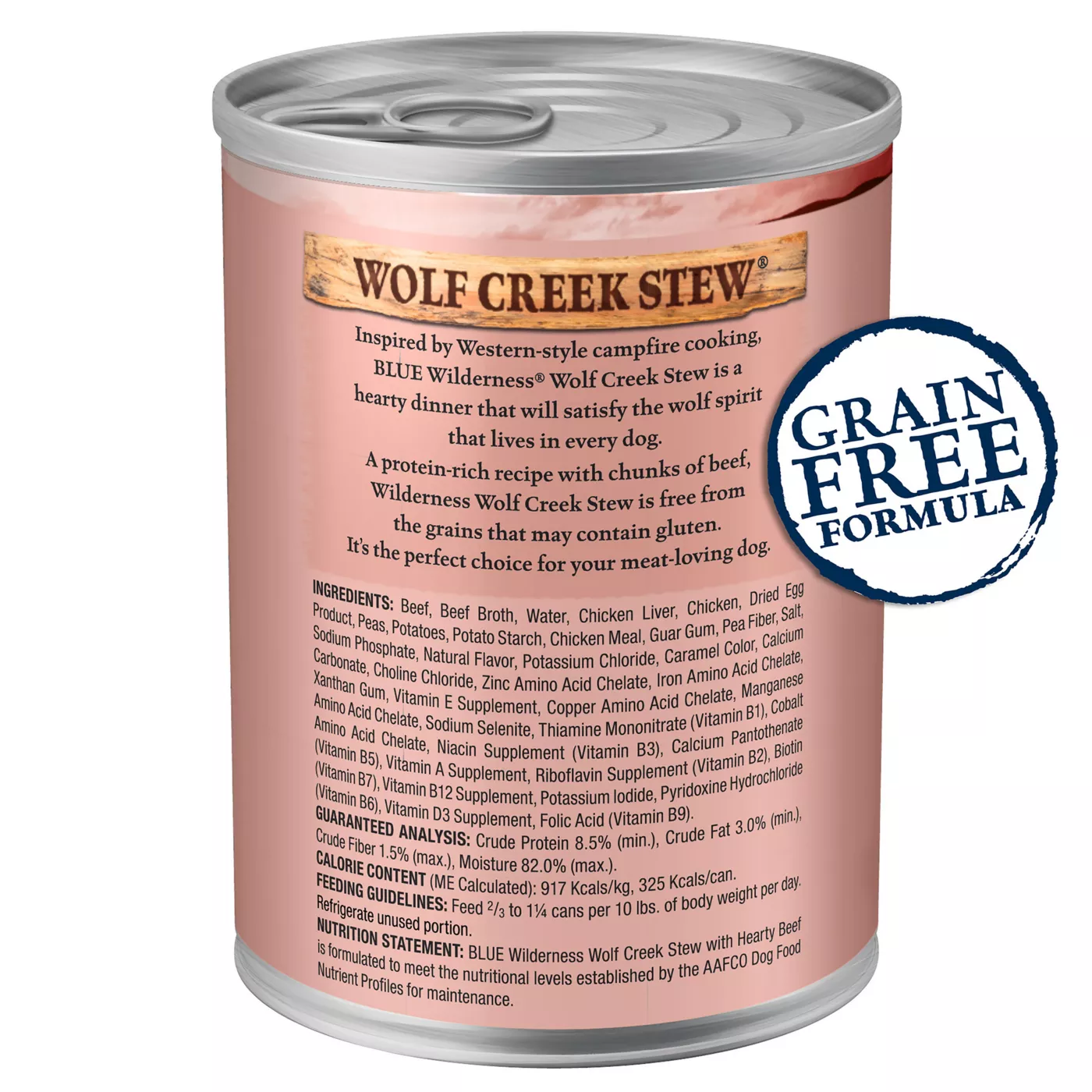 Blue Buffalo Wilderness Wolf Creek Stew Adult Wet Dog Food Hearty Beef Grain Free 12.5 o