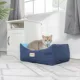 Product Armarkat Navy & Sky Blue Cuddler Cat Bed