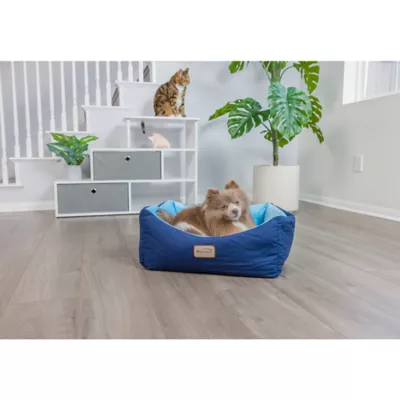 Product Armarkat Navy & Sky Blue Cuddler Cat Bed