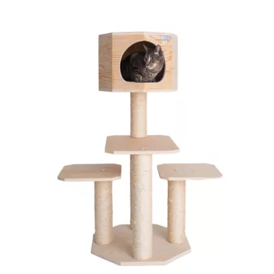 Product Armarkat 46-in Premium Scots Pine Real Wood Cat Tree With Scratching Posts, Natural