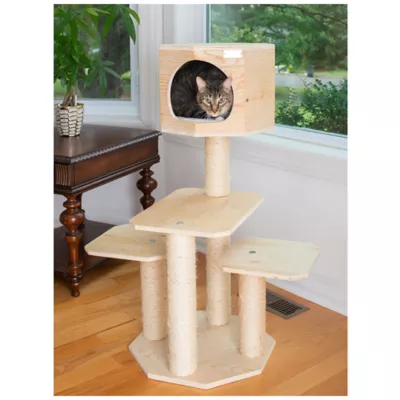 Product Armarkat 46-in Premium Scots Pine Real Wood Cat Tree With Scratching Posts, Natural