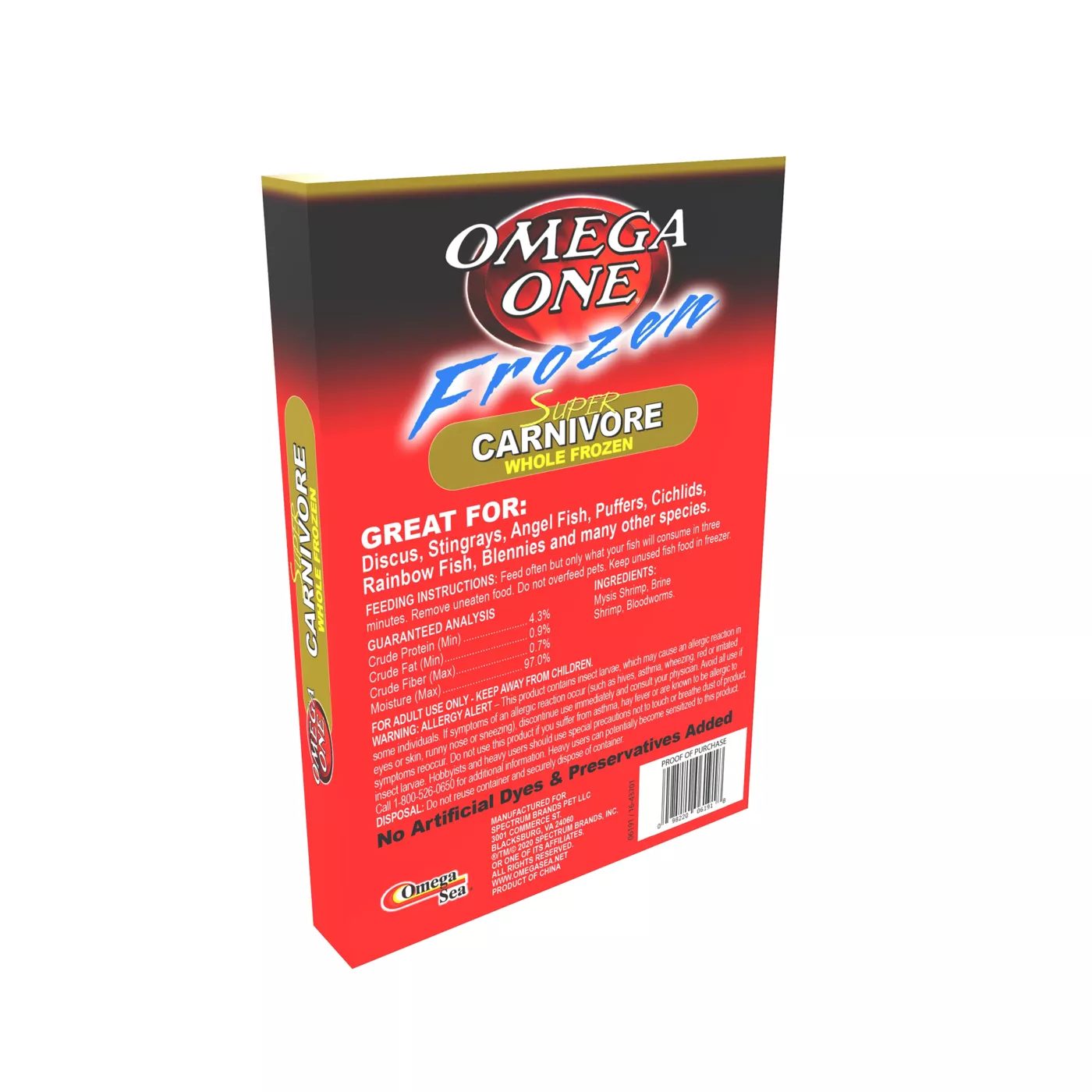 Omega One Frozen Super Carnivore Fish Food