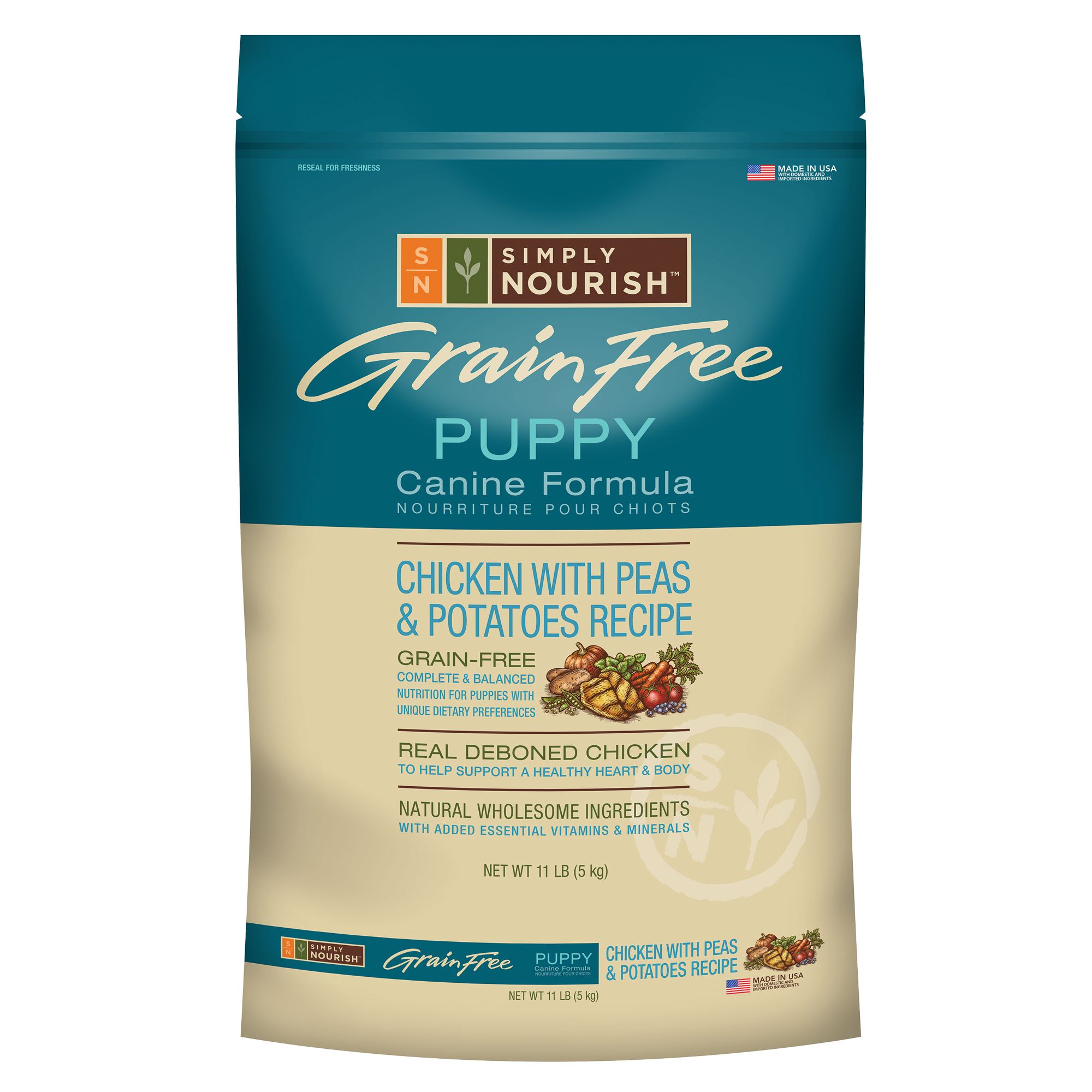 Simply Nourish™ Grain Free Puppy Food Natural, Chicken with Peas