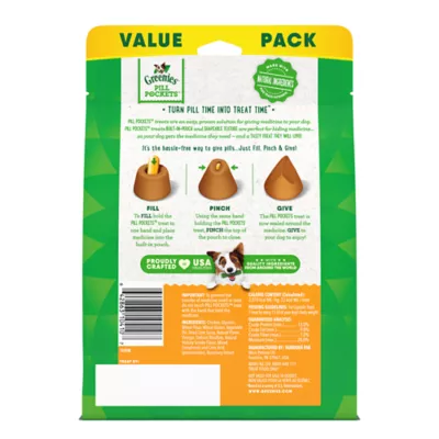 Product Greenies Pill Pockets Natural Adult Dog Treats Capsule Size Chicken Flavour